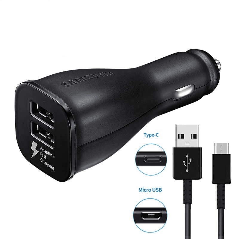 شاحن سيارة USB مزدوج الشحن سريع التكيف من سامسونج
